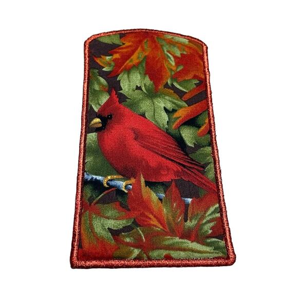 NEW Handmade Eyeglass Case Foliage Background Blue Jay Front Cardinal Back - Picture 3 of 3